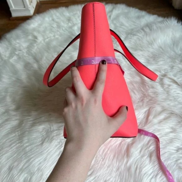 Kate Spade Talk The Talk leather parrot pink black red tote bag tropical tote - Picture 10 of 11